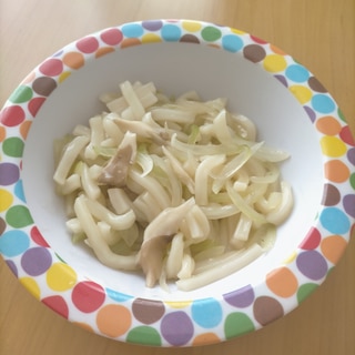 離乳食後期　つかみ食べに♪玉ねぎ舞茸うどん